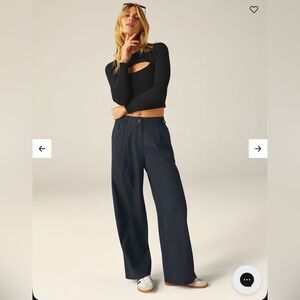 Beyond Yoga Status Wide Leg Trouser (Navy, XS, NWT)